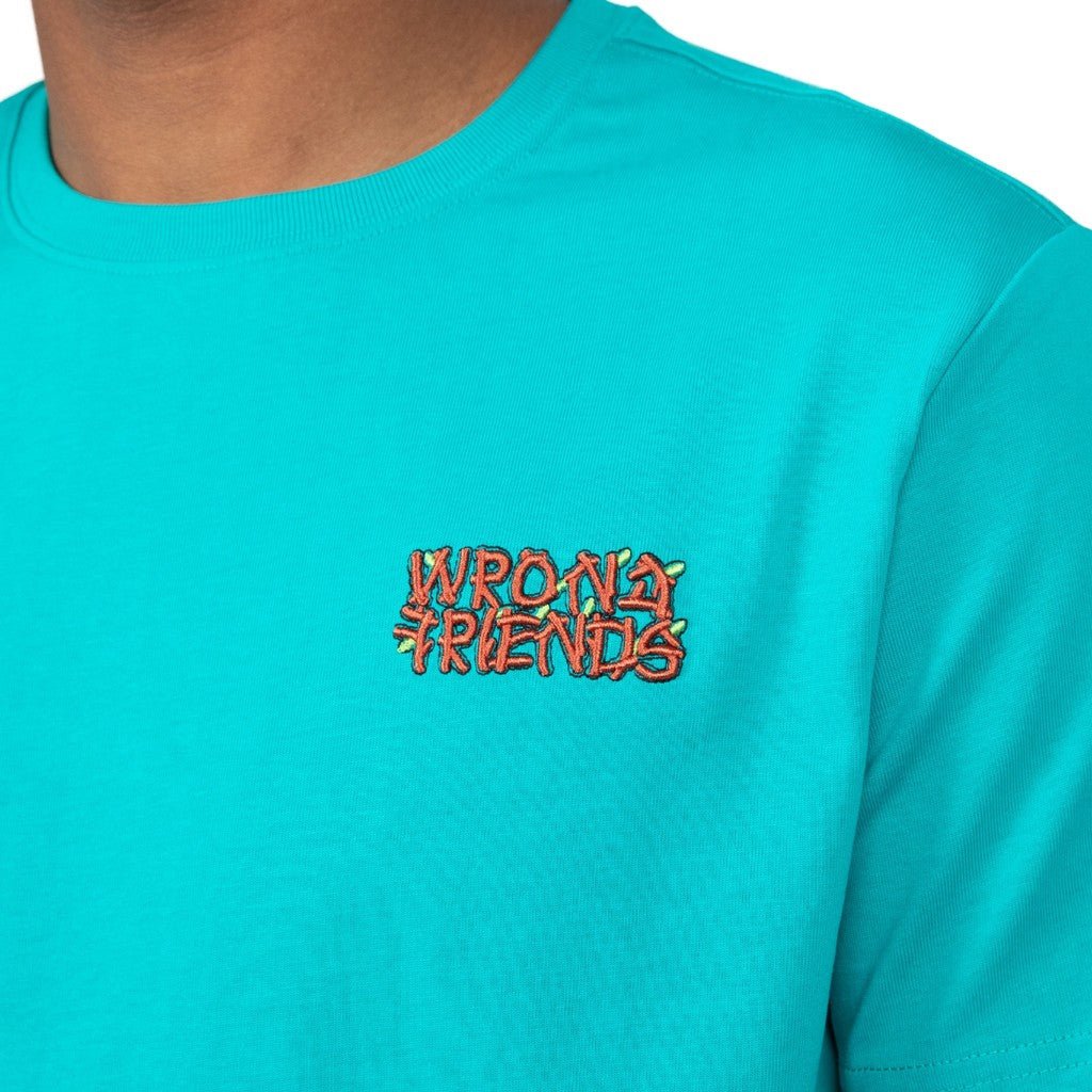 Wrong Friends EDEN ROC T-SHIRT - DARK TURQUOISE Blauw