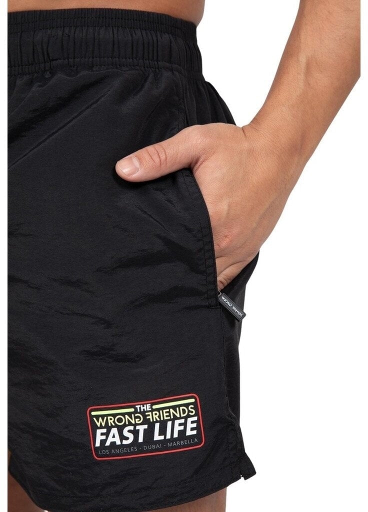 Wrong Friends FAST LIFE SHORTS - BLACK Zwart