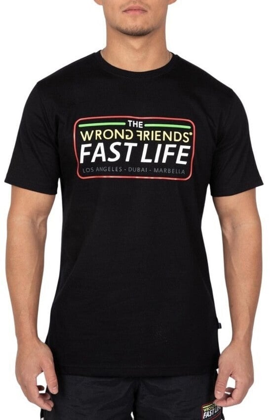 Wrong Friends FAST LIFE T-SHIRT - BLACK Zwart