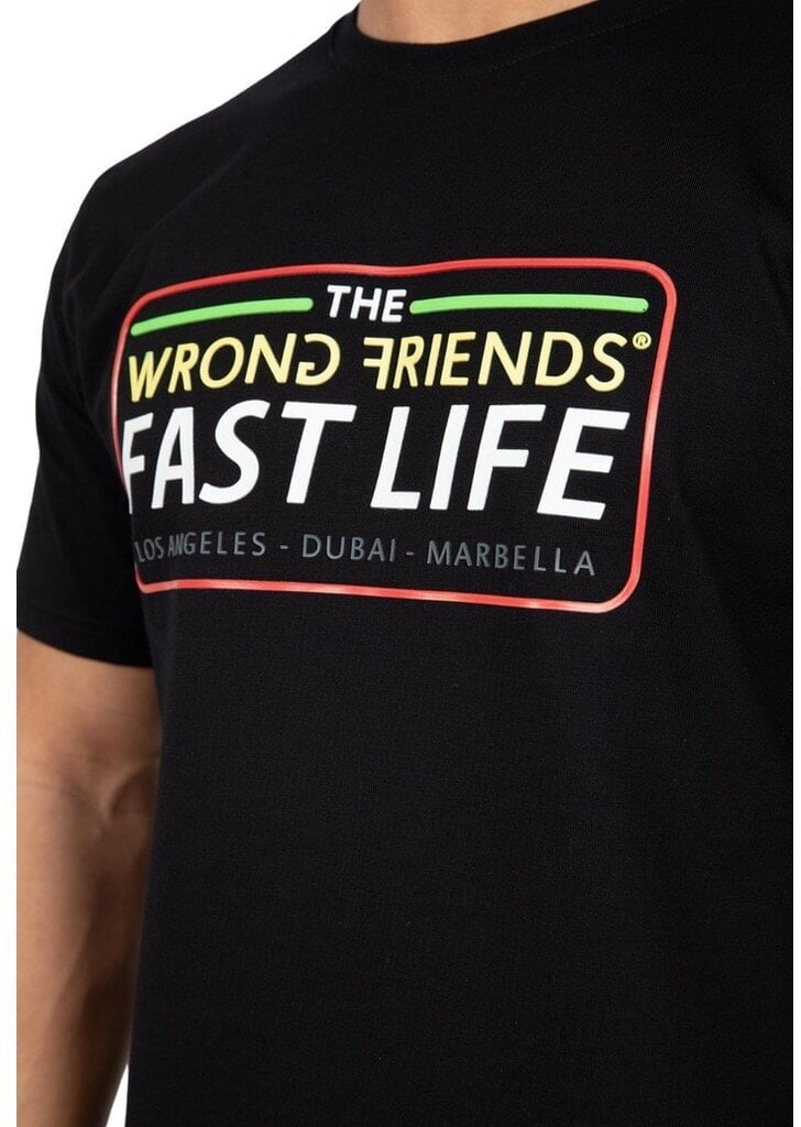 Wrong Friends FAST LIFE T-SHIRT - BLACK Zwart