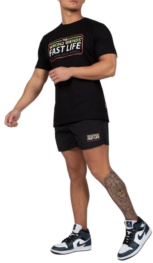 Wrong Friends FAST LIFE T-SHIRT - BLACK Zwart