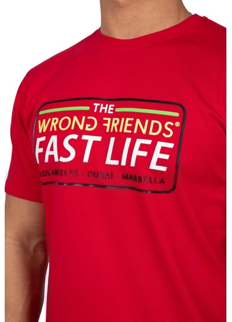 Wrong Friends FAST LIFE T-SHIRT - RED Rood