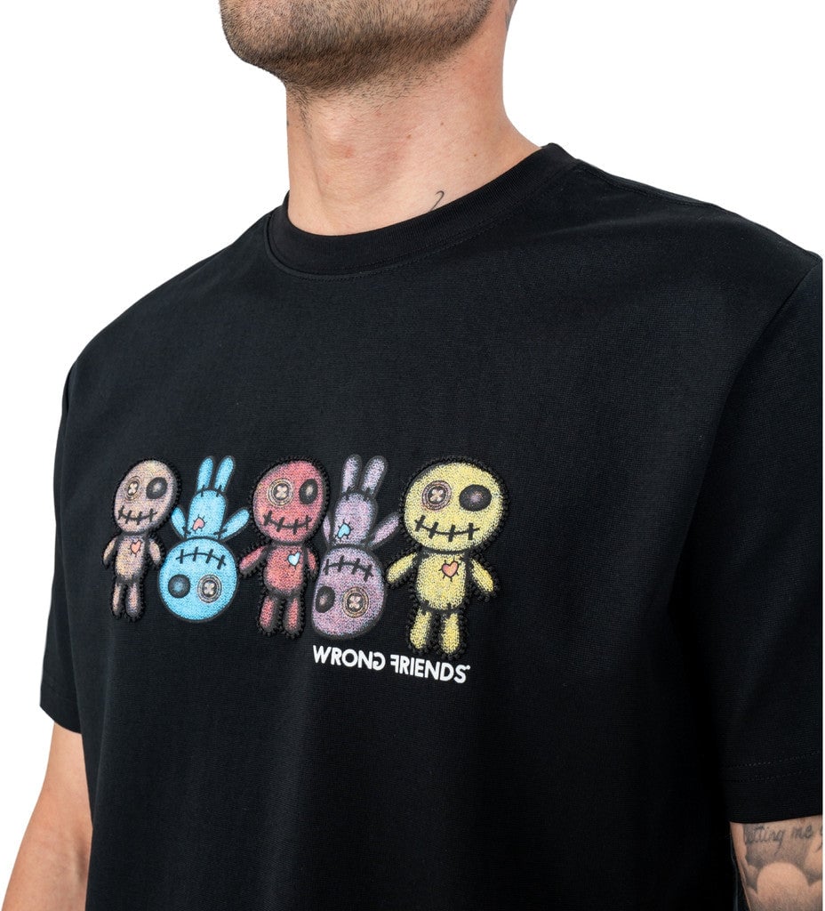 Wrong Friends FRANKLIN T-SHIRT - BLACK Zwart