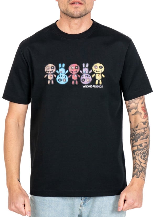 Wrong Friends FRANKLIN T-SHIRT - BLACK Zwart