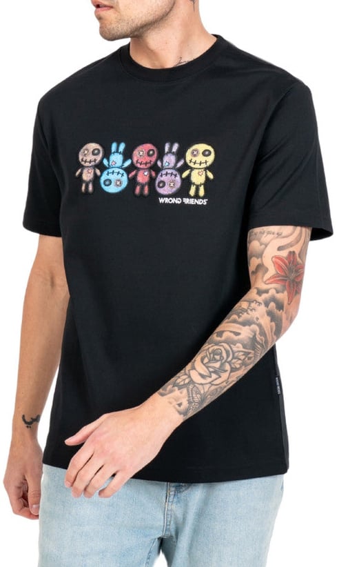 Wrong Friends FRANKLIN T-SHIRT - BLACK Zwart