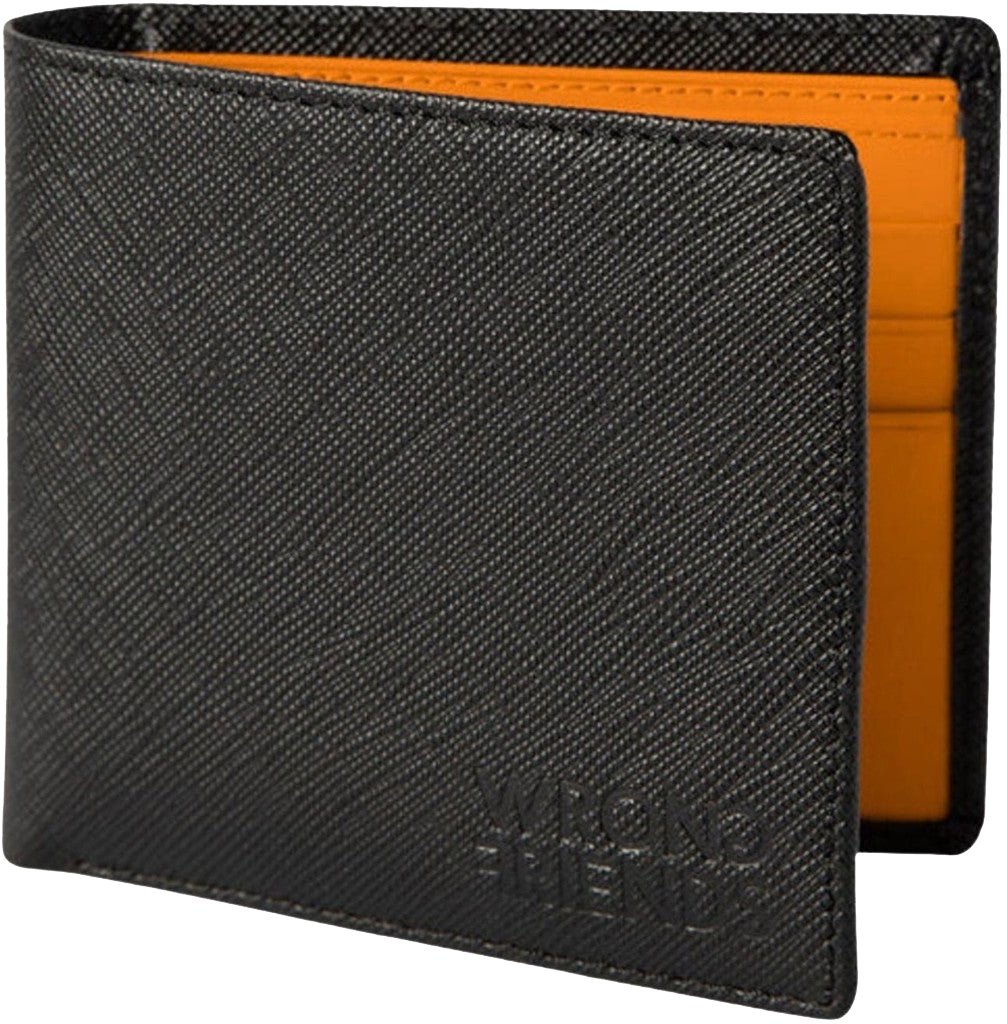 Wrong Friends GENEVE WALLET - BLACK/ORANGE Zwart