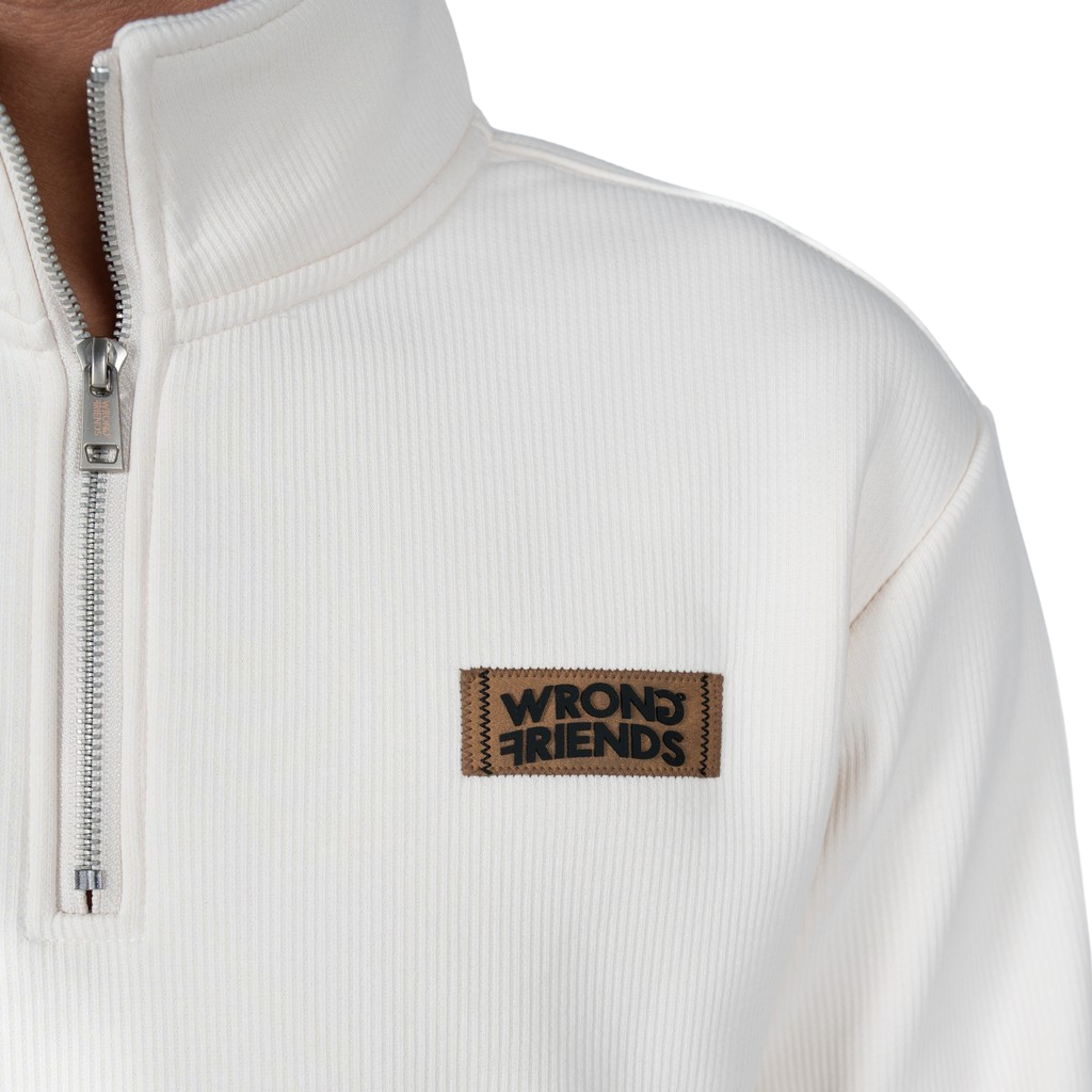 Wrong Friends GILROY HALF ZIP SWEATER - BEIGE Beige