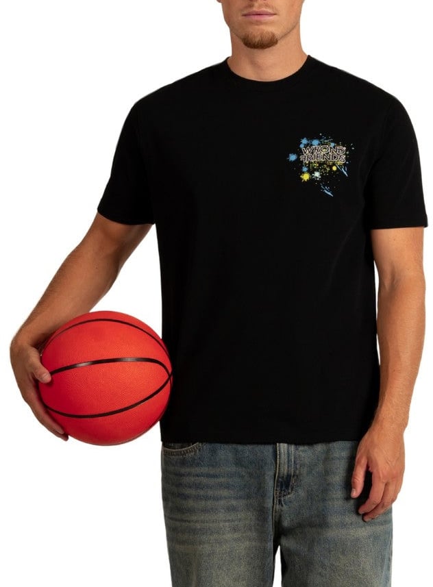 Wrong Friends HAYS T-SHIRT - BLACK Zwart