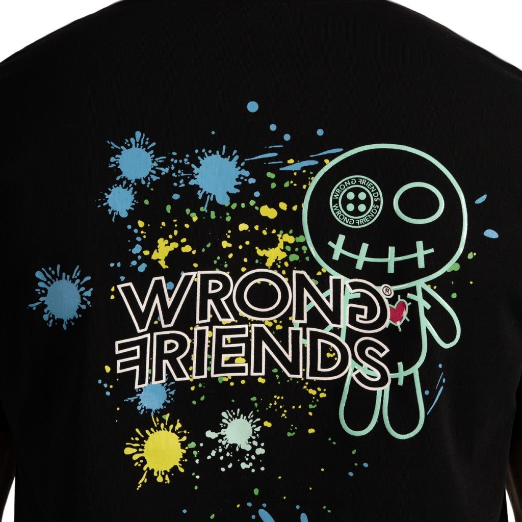 Wrong Friends HAYS T-SHIRT - BLACK Zwart