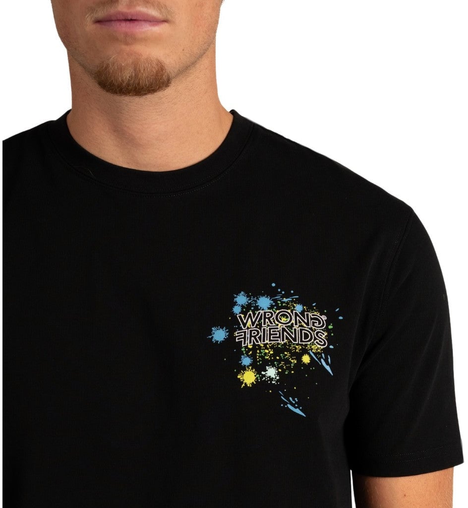 Wrong Friends HAYS T-SHIRT - BLACK Zwart