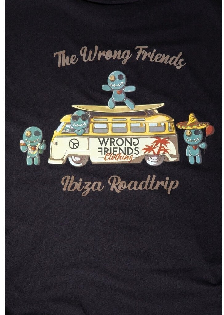 Wrong Friends IBIZA T-SHIRT - BLACK Zwart