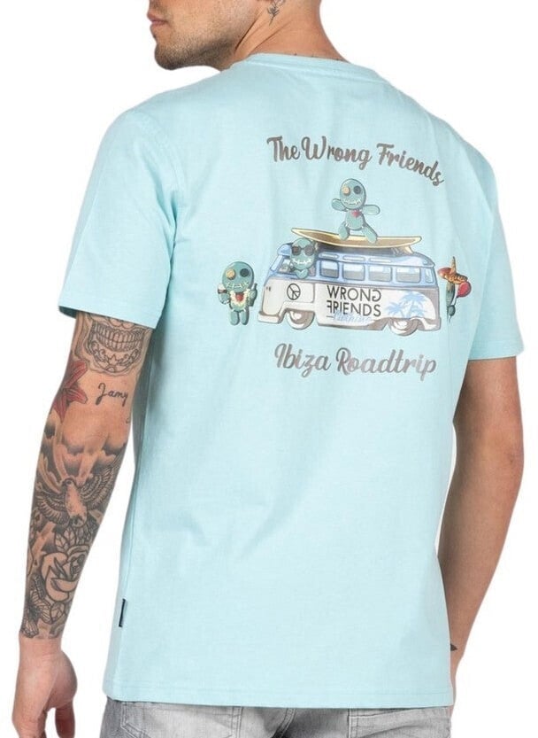Wrong Friends IBIZA T-SHIRT - LIGHT BLUE Blauw