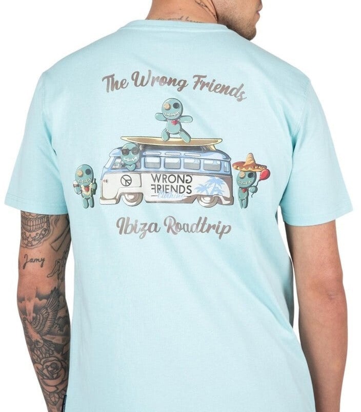 Wrong Friends IBIZA T-SHIRT - LIGHT BLUE Blauw