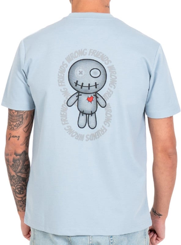 Wrong Friends KIOWA T-SHIRT - LIGHT BLUE Blauw