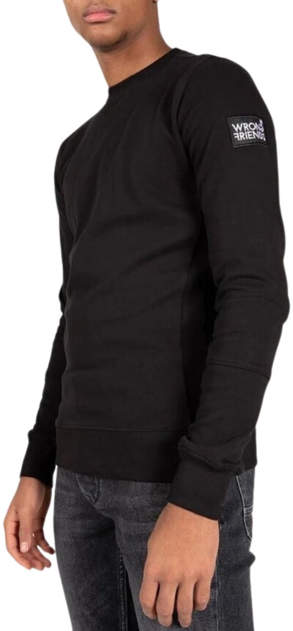 Wrong Friends LEON CREWNECK SWEATSHIRT - BLACK Zwart