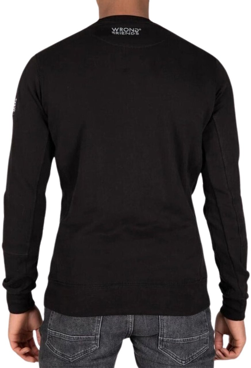 Wrong Friends LEON CREWNECK SWEATSHIRT - BLACK Zwart