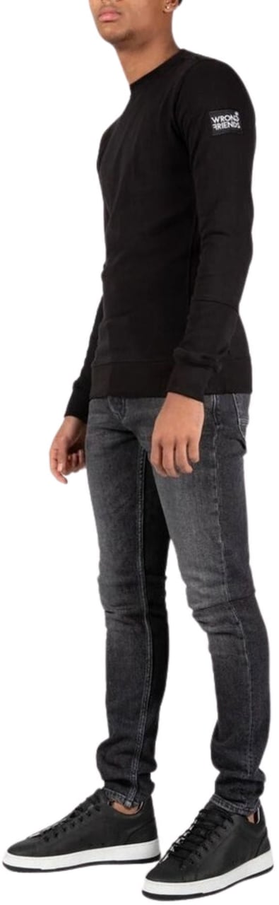 Wrong Friends LEON CREWNECK SWEATSHIRT - BLACK Zwart