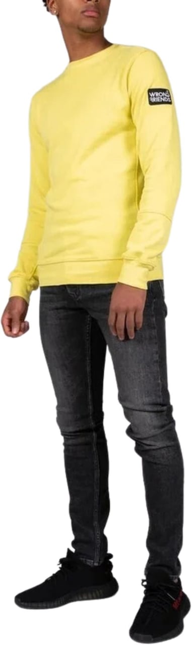 Wrong Friends LEON CREWNECK SWEATSHIRT - YELLOW Zwart