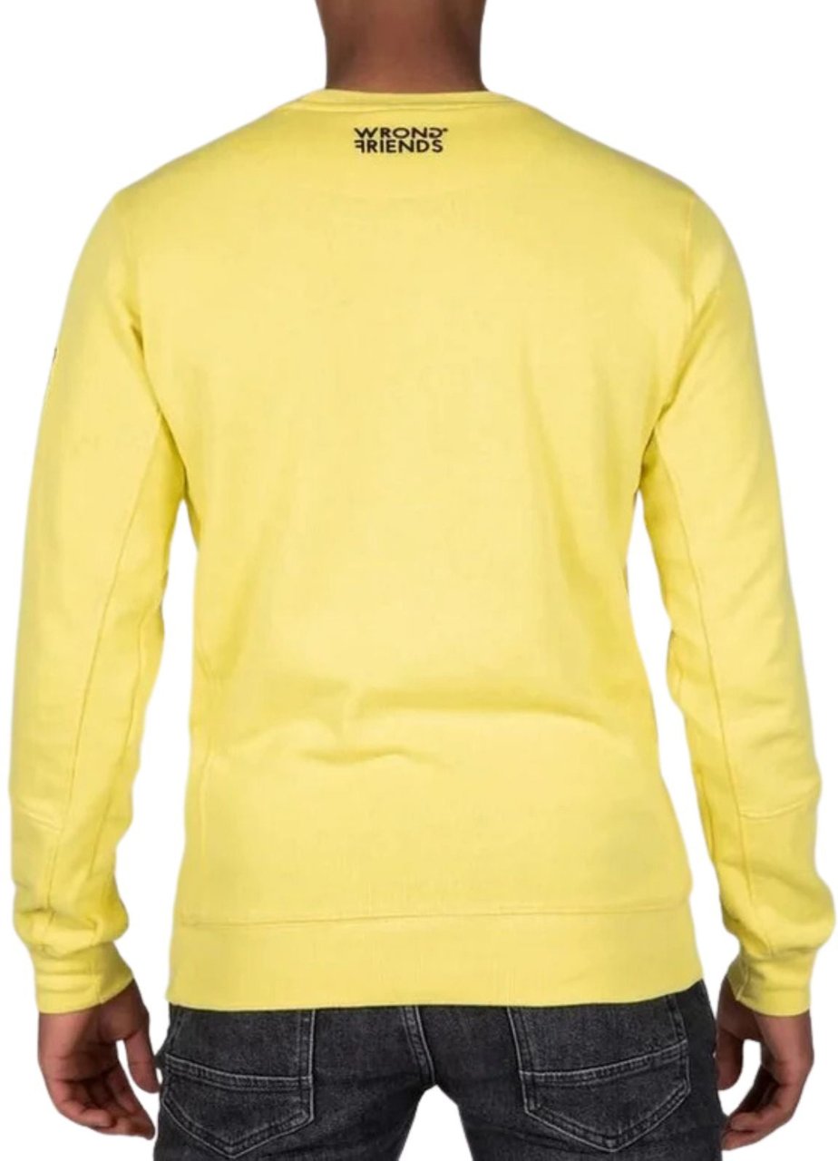 Wrong Friends LEON CREWNECK SWEATSHIRT - YELLOW Zwart