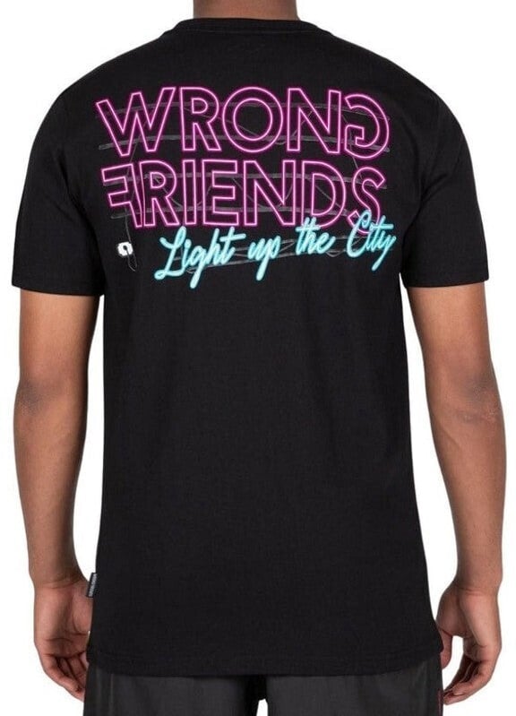 Wrong Friends LIGHT UP THE CITY T-SHIRT - BLACK Zwart