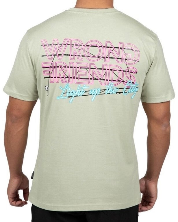 Wrong Friends LIGHT UP THE CITY T-SHIRT - LIGHT GREEN Groen