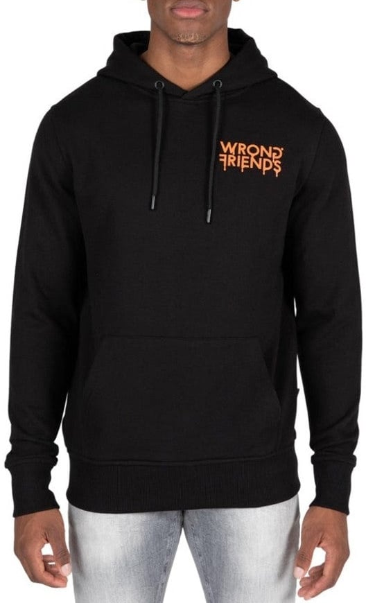 Wrong Friends LUCCA HOODIE - BLACK/ORANGE Zwart