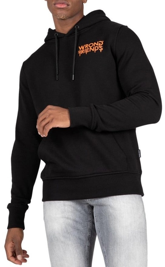 Wrong Friends LUCCA HOODIE - BLACK/ORANGE Zwart