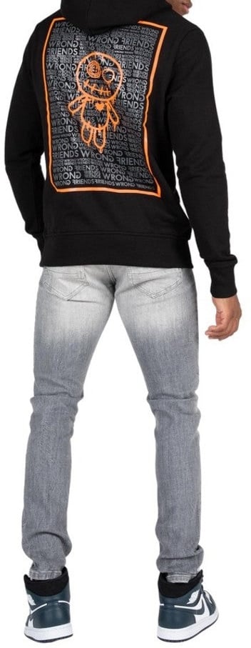 Wrong Friends LUCCA HOODIE - BLACK/ORANGE Zwart