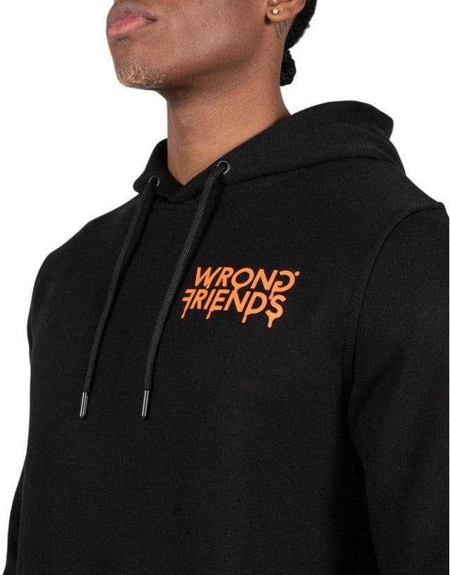 Wrong Friends LUCCA HOODIE - BLACK/ORANGE Zwart