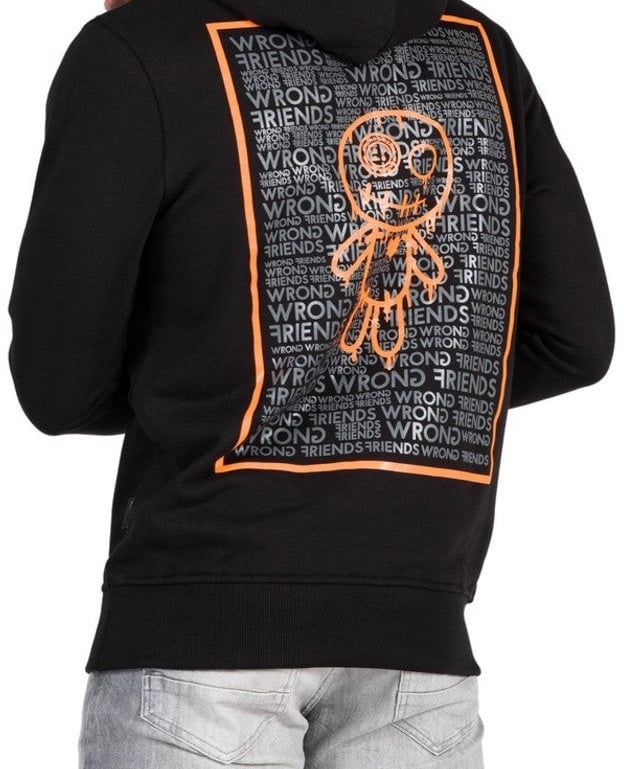 Wrong Friends LUCCA HOODIE - BLACK/ORANGE Zwart