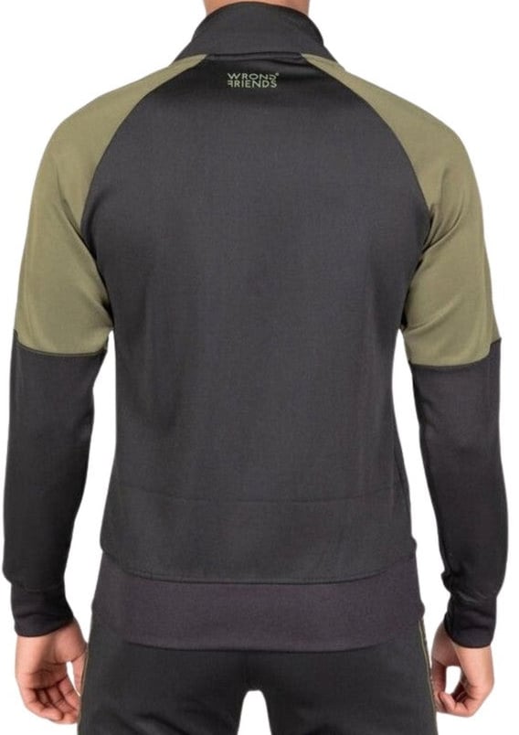 Wrong Friends LYON TRACK JACKET - BLACK/GREEN Groen
