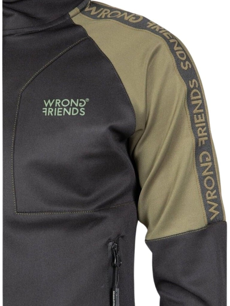 Wrong Friends LYON TRACK JACKET - BLACK/GREEN Groen