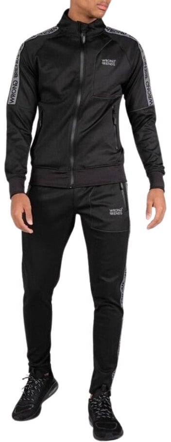 Wrong Friends LYON TRACK JACKET - BLACK/GREY Grijs