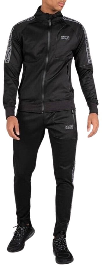 Wrong Friends LYON TRACK JACKET - BLACK/GREY Grijs