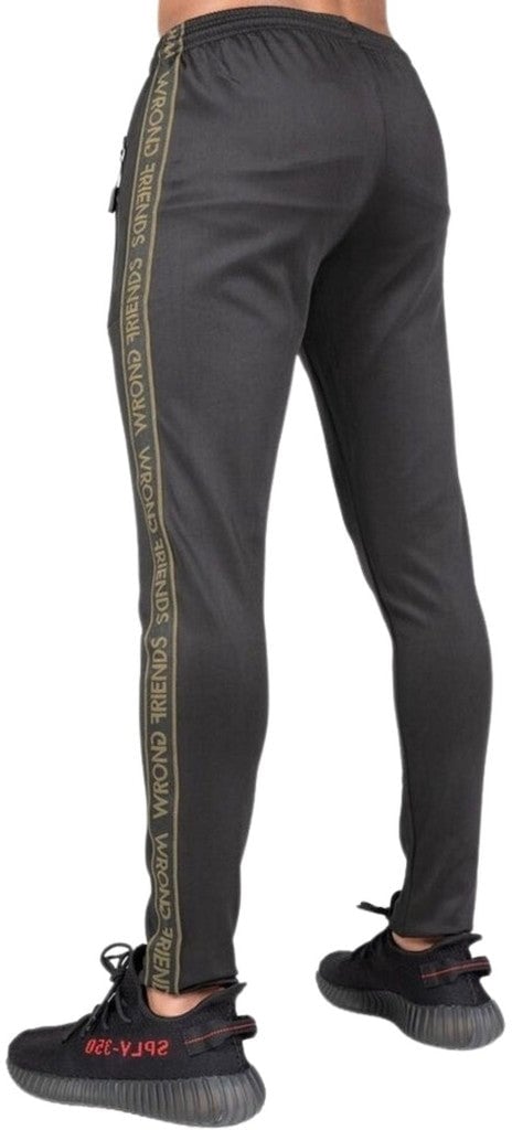 Wrong Friends LYON TRACK PANTS - BLACK/GREEN Groen