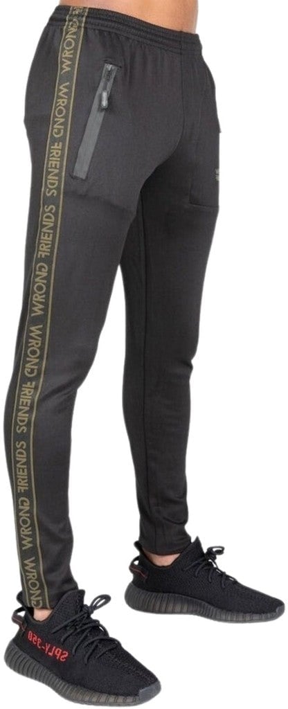 Wrong Friends LYON TRACK PANTS - BLACK/GREEN Groen
