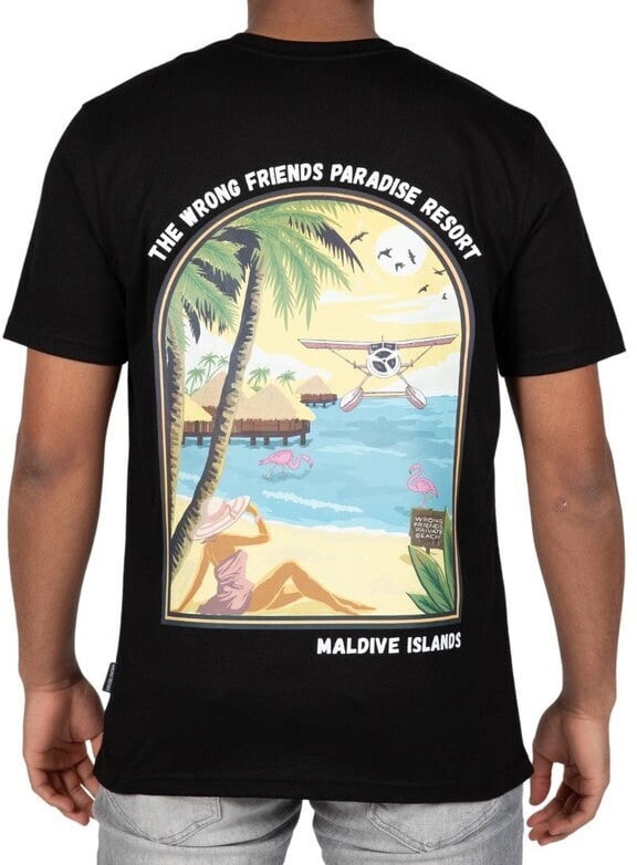 Wrong Friends MALDIVES T-SHIRT - BLACK Zwart