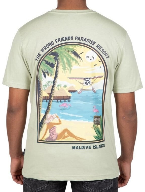 Wrong Friends MALDIVES T-SHIRT - LIGHT GREEN Groen
