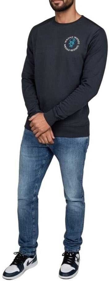Wrong Friends MEMPHIS SWEATER - ANTHRACITE Zwart