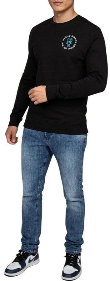 Wrong Friends MEMPHIS SWEATER - BLACK Zwart