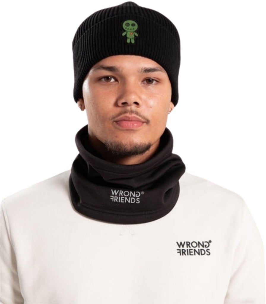 Wrong Friends NECK WARMER - BLACK Zwart