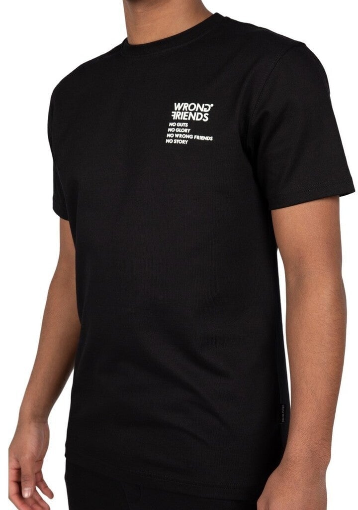 Wrong Friends NO GUTS NO GLORY T-SHIRT 2.0 - BLACK Zwart