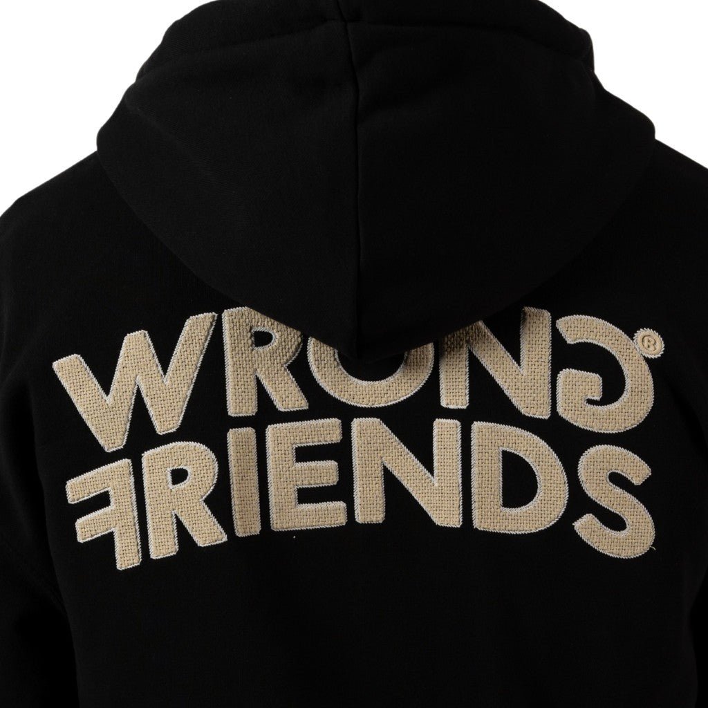 Wrong Friends OXFORD ZIPPED HOODIE - BLACK Zwart