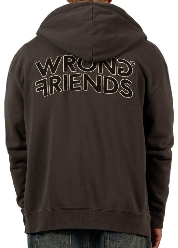 Wrong Friends OXFORD ZIPPED HOODIE - GREY Grijs