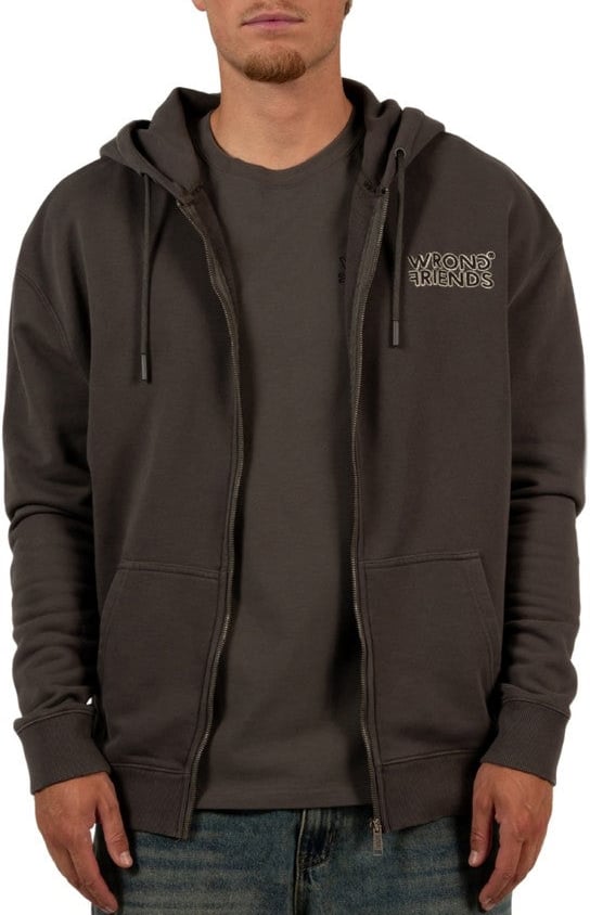 Wrong Friends OXFORD ZIPPED HOODIE - GREY Grijs