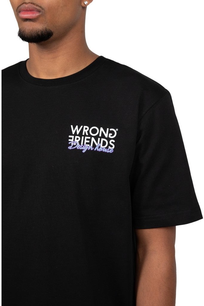 Wrong Friends POTENZA T-SHIRT - BLACK Zwart