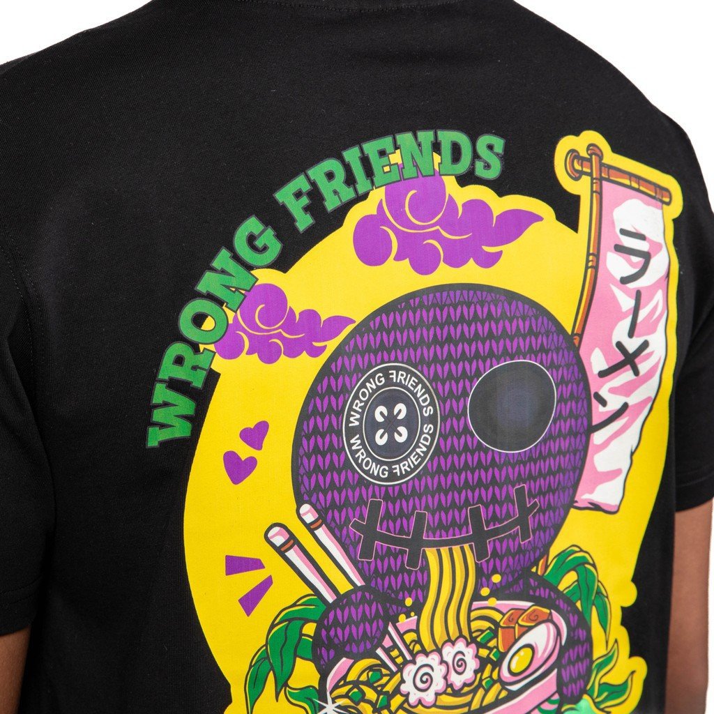 Wrong Friends RAMEN T-SHIRT - BLACK Zwart