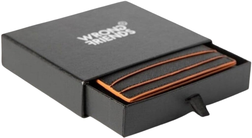 Wrong Friends SAN REMO CARDHOLDER - BLACK/ORANGE Zwart