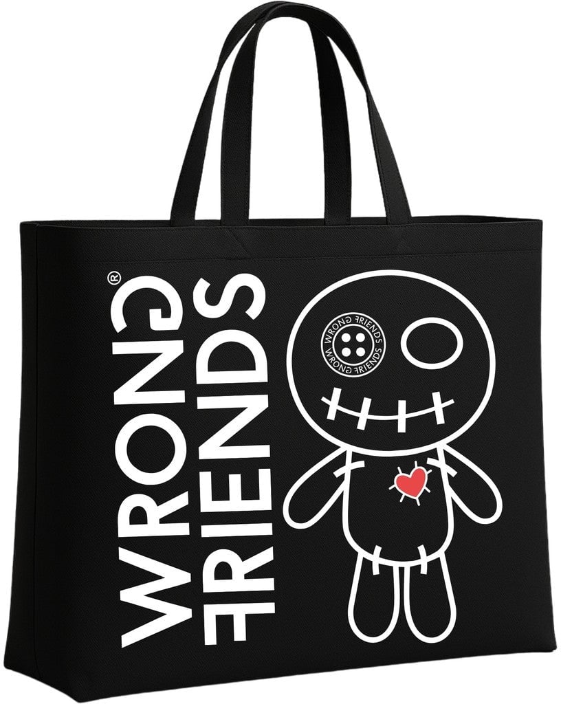 Wrong Friends SHOPPING BAG - BLACK Zwart