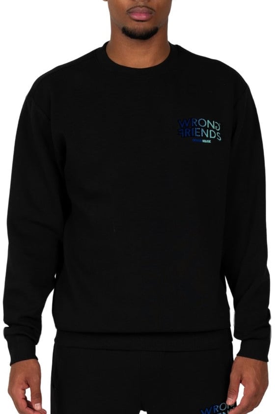 Wrong Friends SIMI VALLEY SWEATER - BLACK/BLUE Zwart